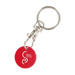 PORTE-CLE MOUSQUETON METAL AVEC JETON CADDIE 16
