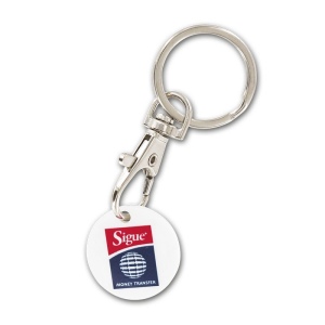 PORTE-CLE MOUSQUETON METAL AVEC JETON CADDIE 17