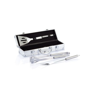 Set de 3 pcs pour barbecue en coffret aluminium 3