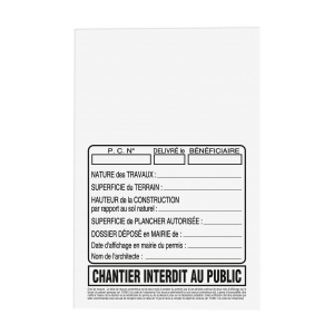 Panneau chantier 80x120 cm 3mm (+Sérigraphie PK11)