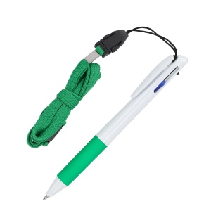 Stylo 3 couleurs avec grip et cordon 5