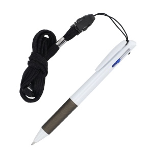 Stylo 3 couleurs avec grip et cordon 2