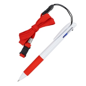 Stylo 3 couleurs avec grip et cordon 4