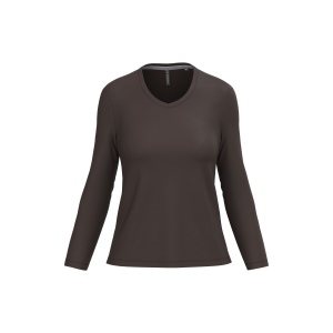 T-shirt col V manches longues femme 12