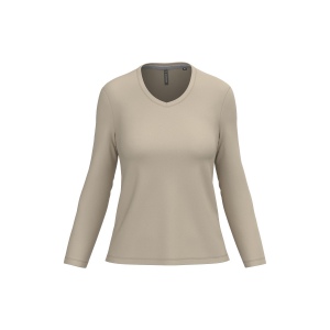 T-shirt col V manches longues femme 21