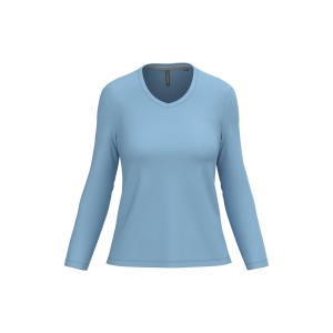 T-shirt col V manches longues femme 10
