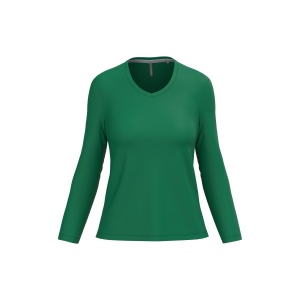 T-shirt col V manches longues femme 13