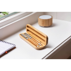 Parure de stylo bille et roller en bambou Addie 3