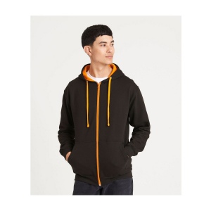 Sweat capuche zippé contrasté 22