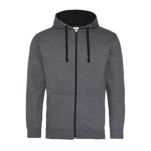 Sweat capuche zippé contrasté 11