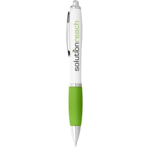 Stylo bille avec corps blanc et grip coloré Nash (encre noire) 22