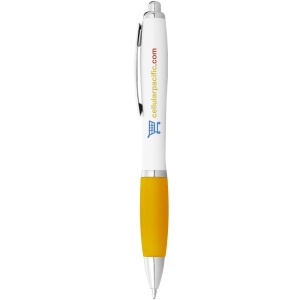 Stylo bille avec corps blanc et grip coloré Nash (encre noire) 23