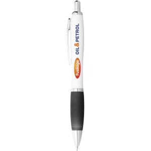Stylo bille avec corps blanc et grip coloré Nash (encre noire) 24