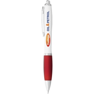 Stylo bille avec corps blanc et grip coloré Nash (encre noire) 27