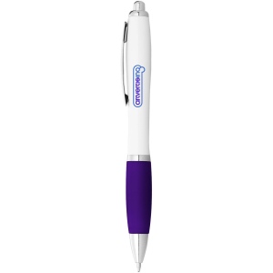 Stylo bille avec corps blanc et grip coloré Nash (encre noire) 30
