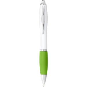 Stylo bille avec corps blanc et grip coloré Nash (encre noire) 13