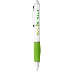 Stylo bille avec corps blanc et grip coloré Nash (encre noire) 32