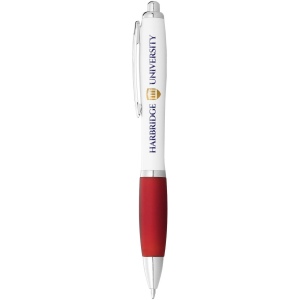 Stylo bille avec corps blanc et grip coloré Nash (encre noire) 34