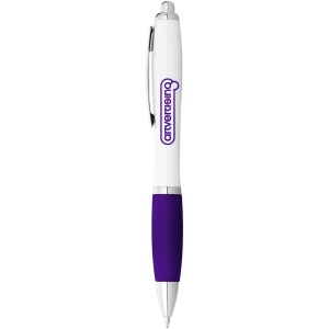 Stylo bille avec corps blanc et grip coloré Nash (encre noire) 36
