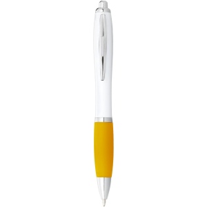 Stylo bille avec corps blanc et grip coloré Nash (encre noire) 14