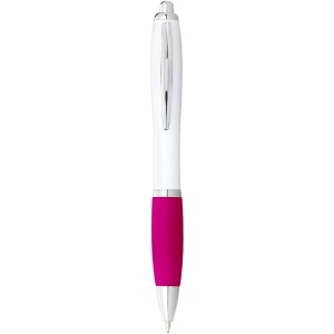 Stylo bille avec corps blanc et grip coloré Nash (encre noire) 17