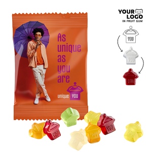 Gommes de fruits PERSONNALISÉES, 10 g, sachet conventionnel