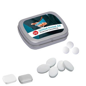 Mini boîte à pastilles avec pastilles à la menthe