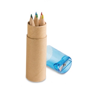 ROLS. Boîte à crayons avec 6 crayons de couleur et taille-crayon 5