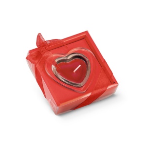 SWEET. Bougie en forme de coeur et base en verre 2