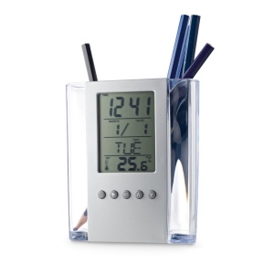 EDEM. Horloge de bureau numérique multifonctionnelle avec porte-stylos 2