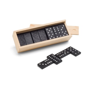 MIGUEL. Jeu de dominos dans une boîte en bois avec couvercle 2