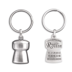 Porte-clés bouchon de champagne 3d 1 face - kc080 2