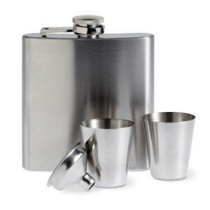 Flacon de poche avec gobelets - SLIMMY FLASK SET 4
