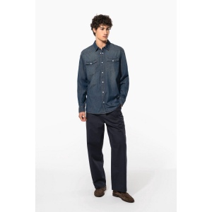 Chemise denim manches longues 8