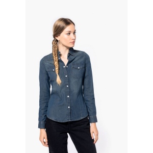 Chemise denim manches longues femme 14