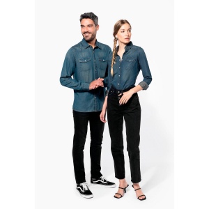 Chemise denim manches longues femme 8