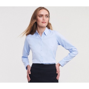 LADIES' LONG SLEEVE TAILORED HERRINGBONE SHIRT 6
