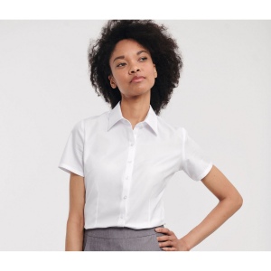 LADIES' SHORT SLEEVE TAILORED HERRINGBONE SHIRT 6