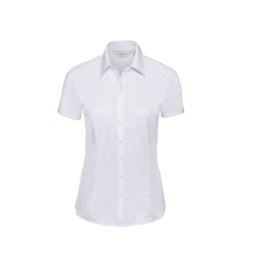 LADIES' SHORT SLEEVE TAILORED HERRINGBONE SHIRT 2