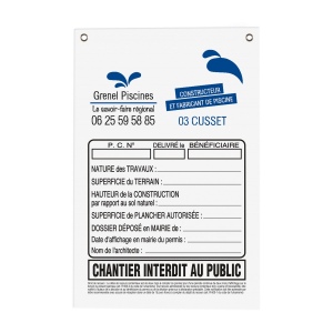 Panneau chantier 80x120 cm 3mm (+Quadri numérique QV11) 3