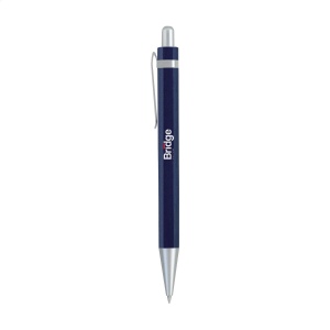 Stylo à encre bleue avec clip en acier mat 8