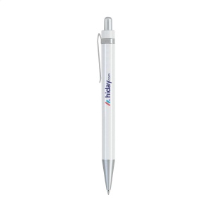 Stylo à encre bleue avec clip en acier mat 9