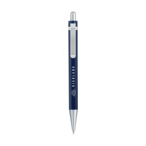 Stylo à encre bleue avec clip en acier mat 4