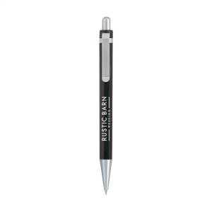 Stylo à encre bleue avec clip en acier mat