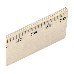 Règle (30 cm) en bois de tilleul, avec bande en métal incorporée 3