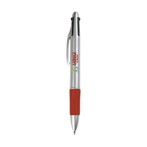 Stylo 4 couleurs avec embout antidérapant en caoutchouc 5