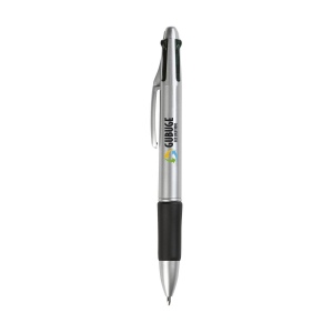 Stylo 4 couleurs avec embout antidérapant en caoutchouc