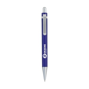 Stylo à encre bleue avec corps coloré translucide et clip en métal mat 6