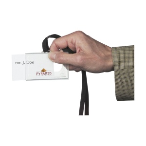 Porte-carte transparent avec cordelette (90 cm) 3