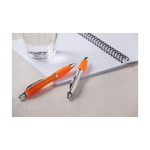 Stylo à encre bleue avec embout coloré antidérapant et clip en métal 21